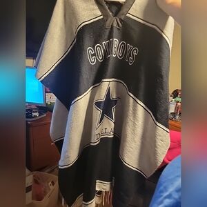 Cowboys Black and Gray Poncho